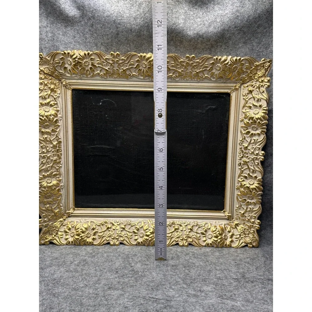 Vintage Ornate Gold Cream Floral Picture Frame Baroque 8x10 Tabletop Wall Decor